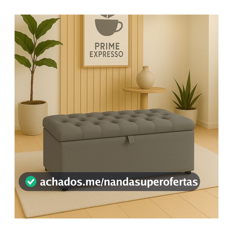 Puff Baú pé de cama no Sued Capitone Organizador e Sapateira
