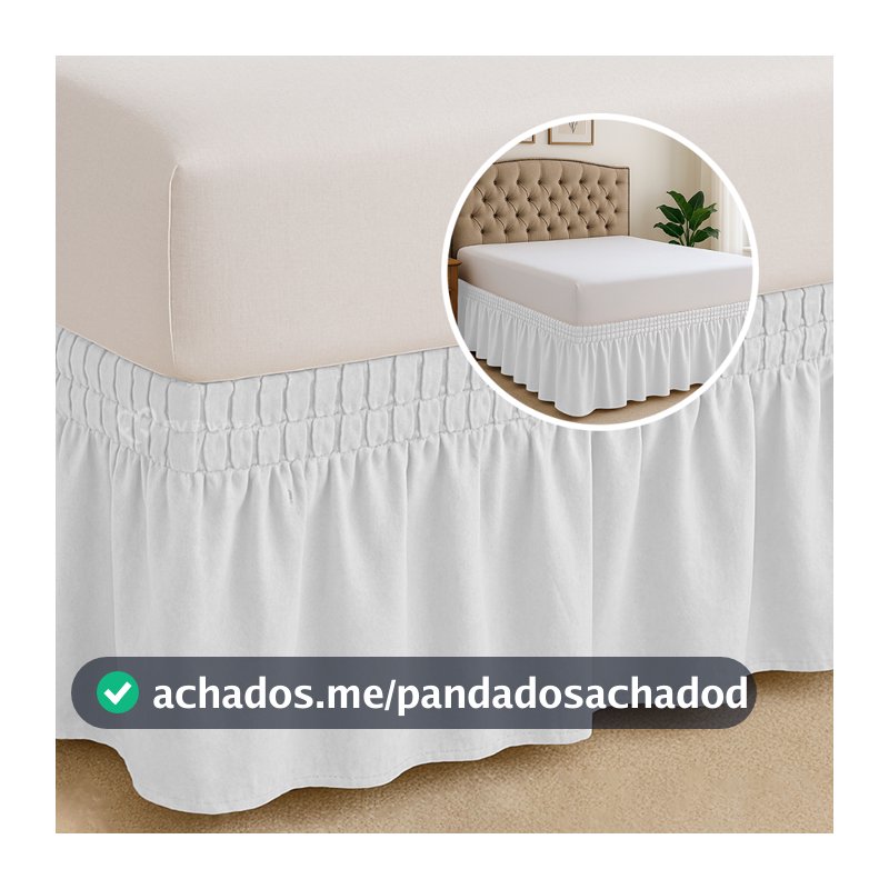 Saia Com Elástico 42cm Para Cama Box Casal, Queen e King Solteiro Tamanho Universal Premium Luxo