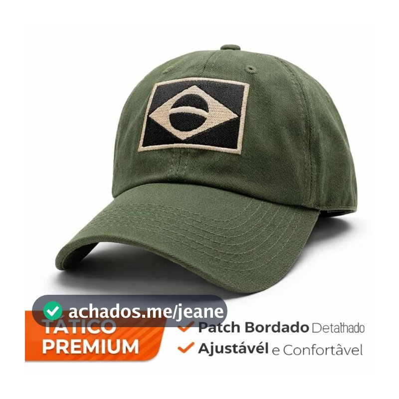Bone Militar Bordado  Aba Curva  Brasil Patch Ajustavel Premium Patriota