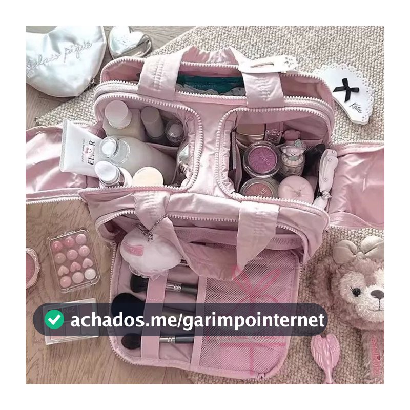 Bolsa de Maquiagem e Toalete Portátil de Grande Capacidade,para viagem, armazenamento