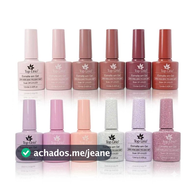 Kit 12 Esmaltes de Unhas em Gel XD/K&S/lirio  LED UV COLEÇÕES soak-off  kit Manicure