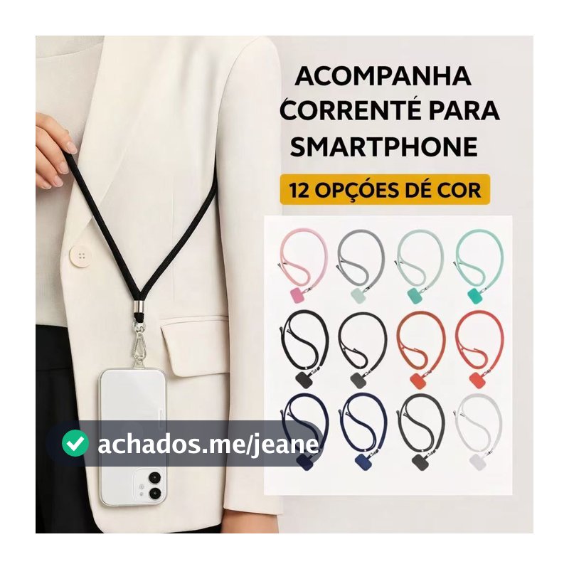 Cordão De Telefone Ajustável – Alça Crossbody Removível Para Homens E Mulheres Anti-Perda