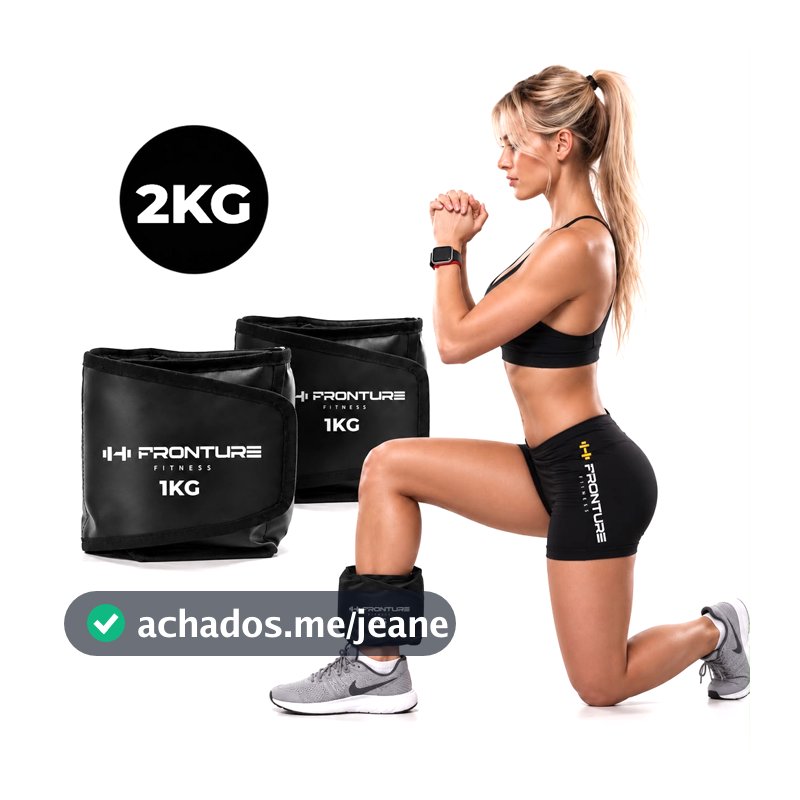 Caneleira de Peso PAR Tornozeleira Profissional Academia Musculaçao Ginastica Exercicios 2KG