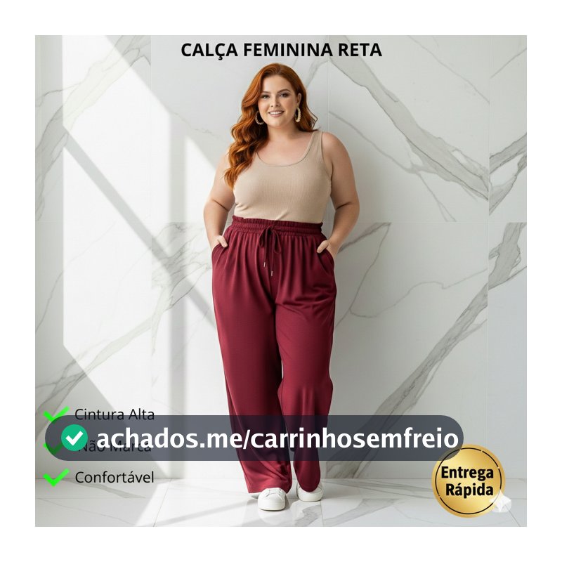 Calça Feminina Plus Size de Malha Reta Gestante Pijama Feminino Lycra Larga Pilates Grávida G4 G3 G2
