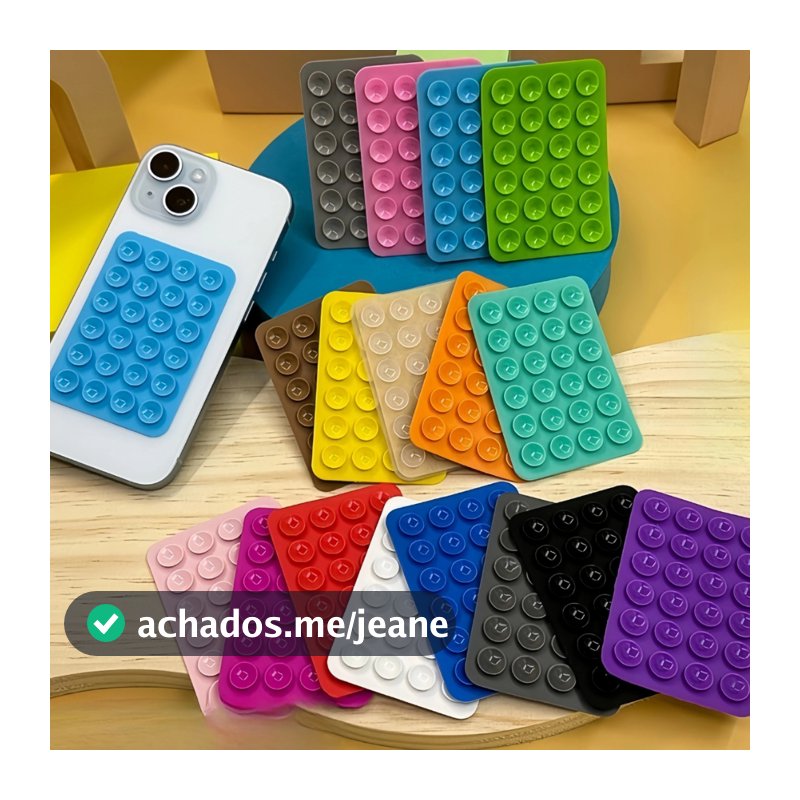 Suporte De Silicone Com Ventosa Adesivo Para Capinha Celular Sucçao  Autocolante E Aderente Universal