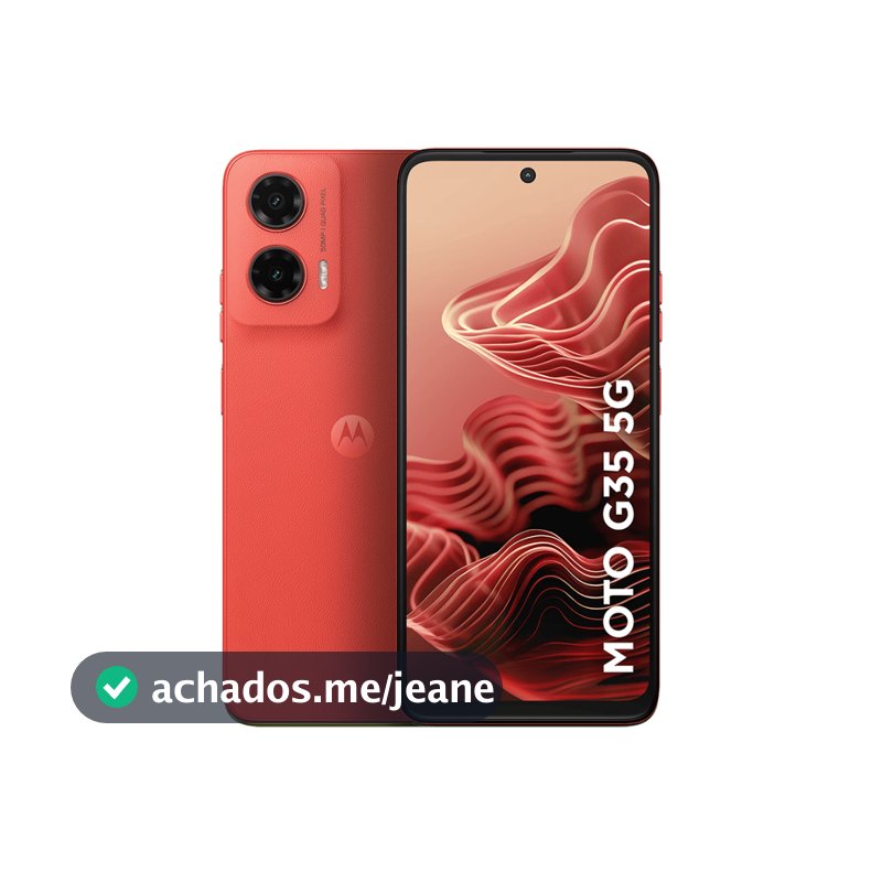 Smartphone Motorola Moto G35 256GB, 5G, 12GB RAM Boost, Câmera 50MP AI NFC, Tela 6.7" - Coral