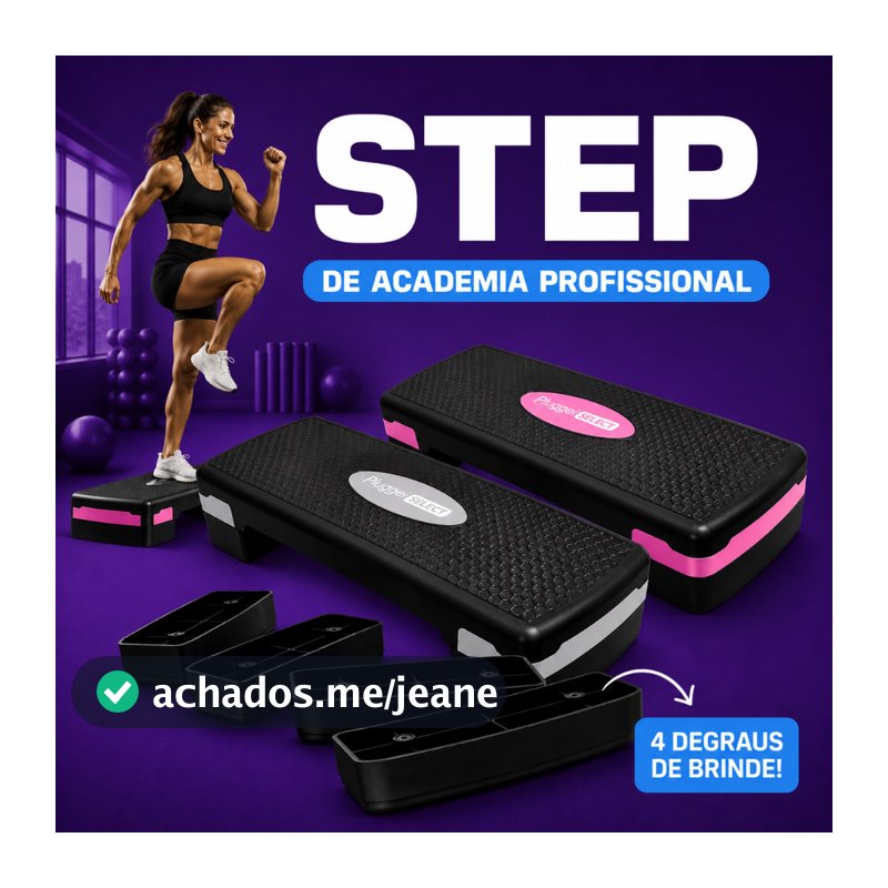 Step Academia 3 Níveis Treino Regulagem Altura Profissional até 150kg Regulável Ajustável Aeróbico