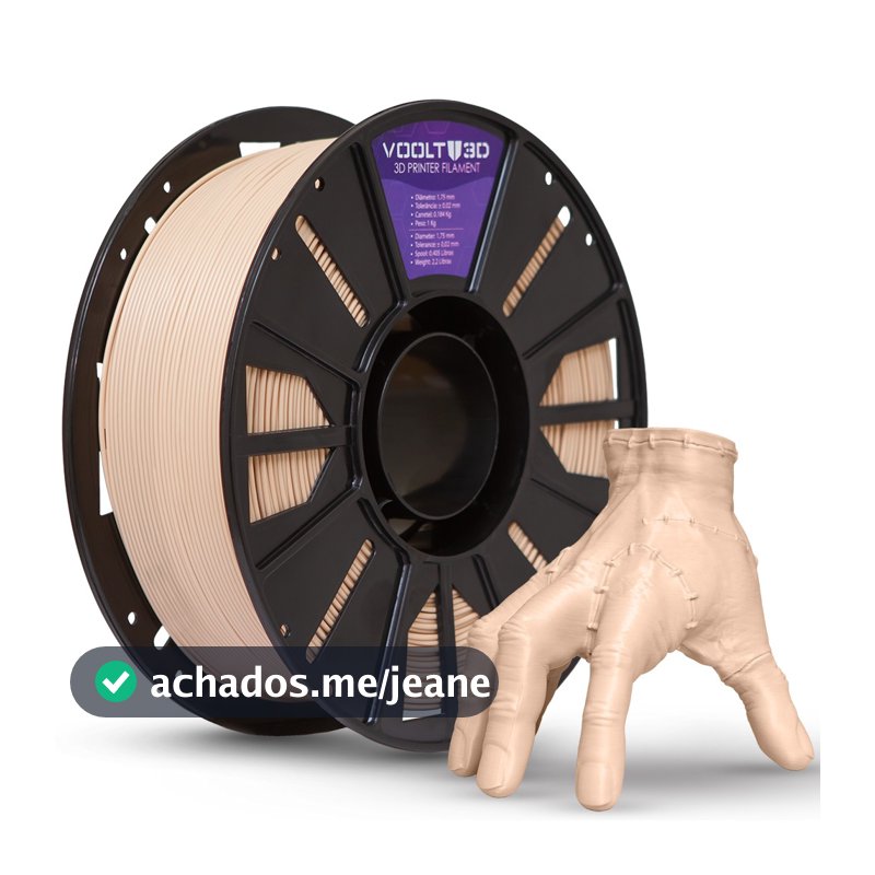 Filamento PLA Bege Caucasiano Sólido Premium 1Kg 1,75mm - Para Impressora 3D Voolt3D