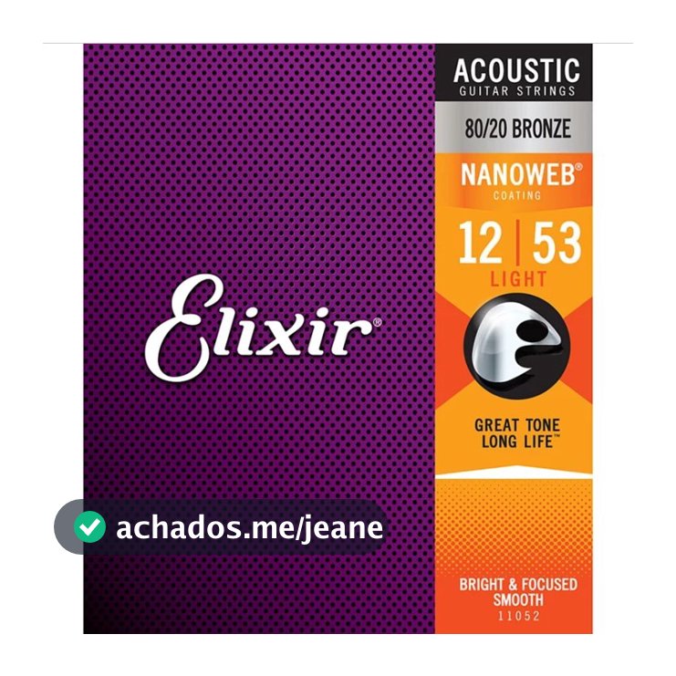 Encordoamento P/Violão Aço Elixir  12.53  11052 Nanoweb