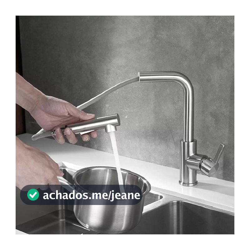 Torneira Cozinha Gourmet Extensível Inox Misturador Monocomando Bancada