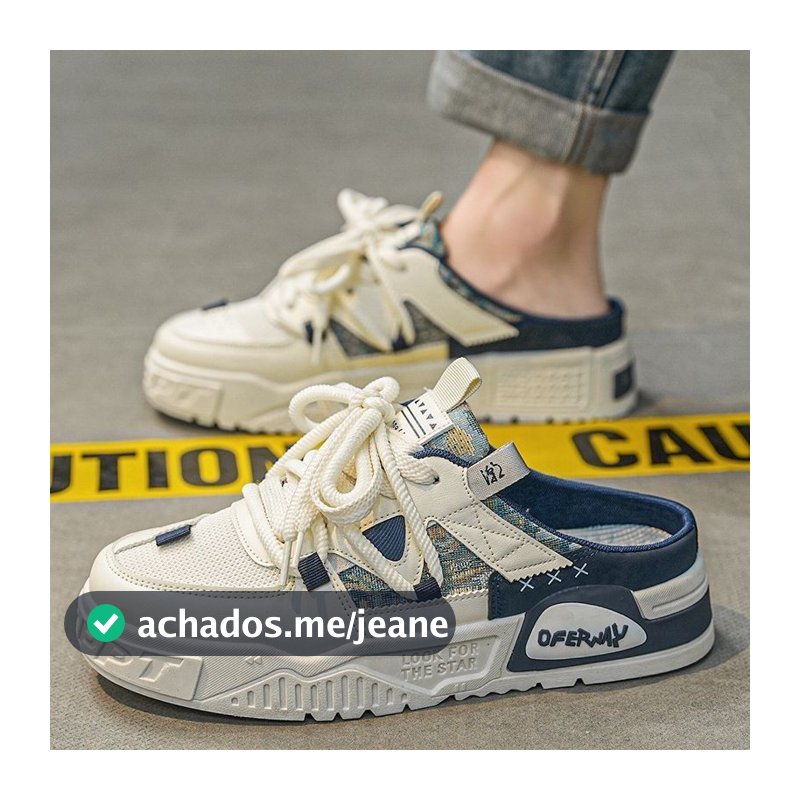 Meia chinelos masculino 2025 verão novo estilo respirável All-Match um Pedal na moda tênis sem salto nicho Toe-coberto S