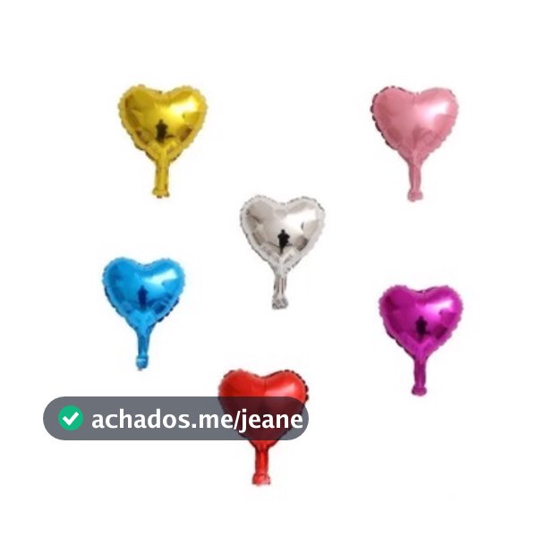 Balão Metalizado Coração 10cm para Topo de Bolo e decoração de Festas