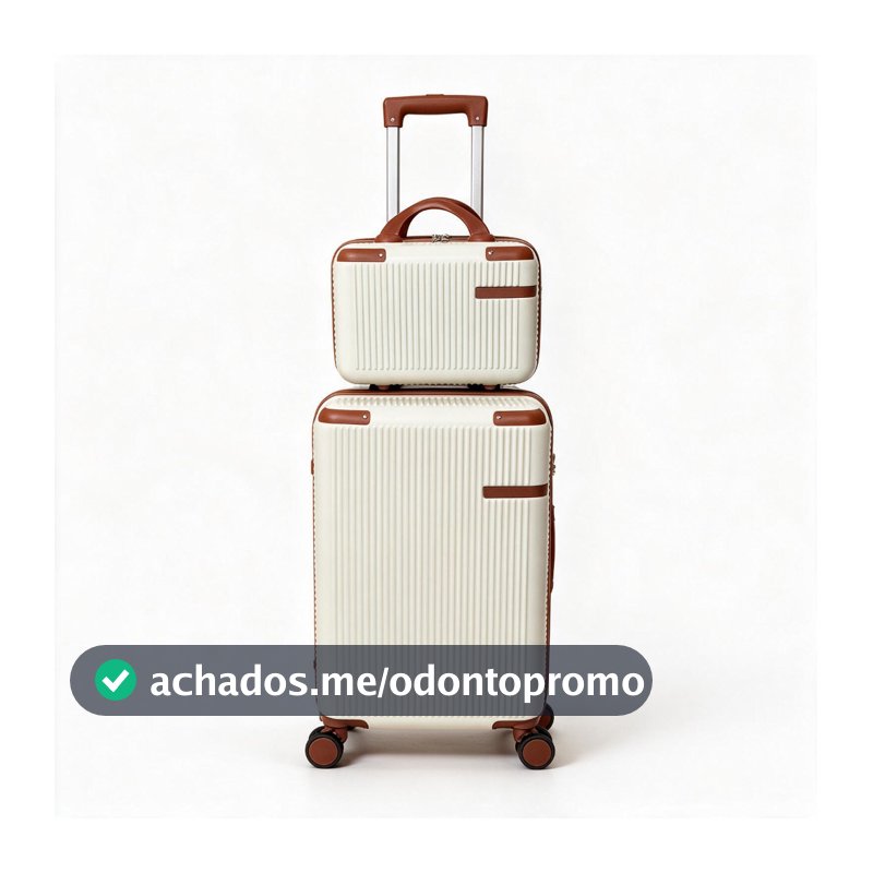 Kit2 Conjunto de Mala de Viagem : Mala de Mão + Necessaire com Cadeado e Rodas Giratórias 360° ABS Ultrarresistente | Zí
