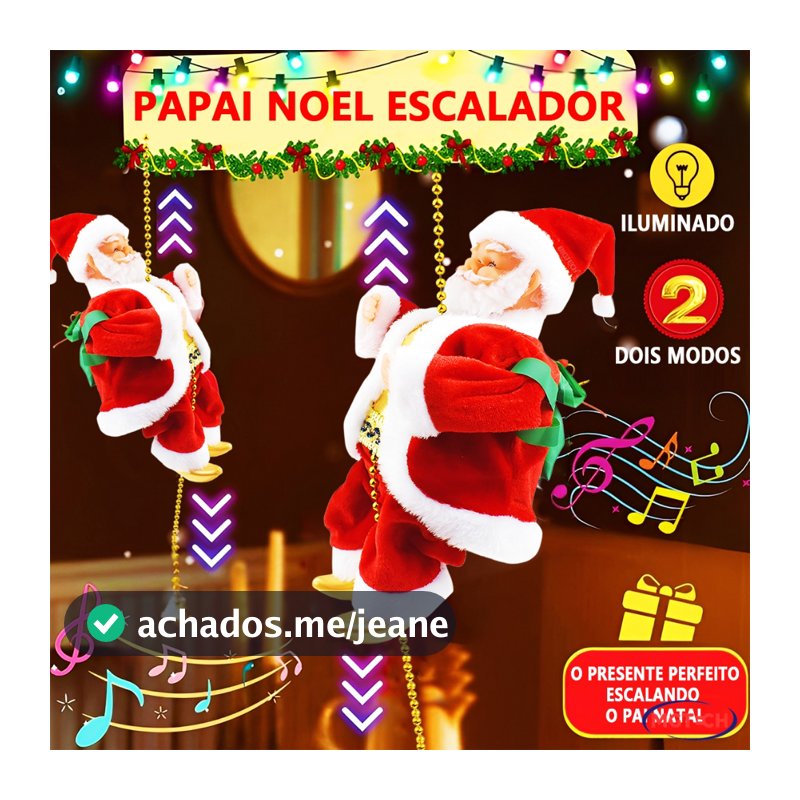 Boneco Papai Noel Sobe E Descer Canta Musical Eletrico Decoracao De Natal 2026