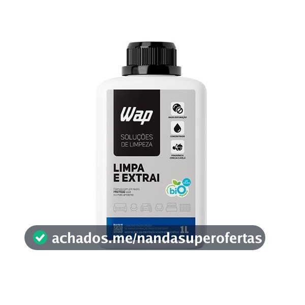 WAP Detergente Limpador para Extratoras Concentrado WAP LIMPA E EXTRAI 1L Fragrância e sem Espuma