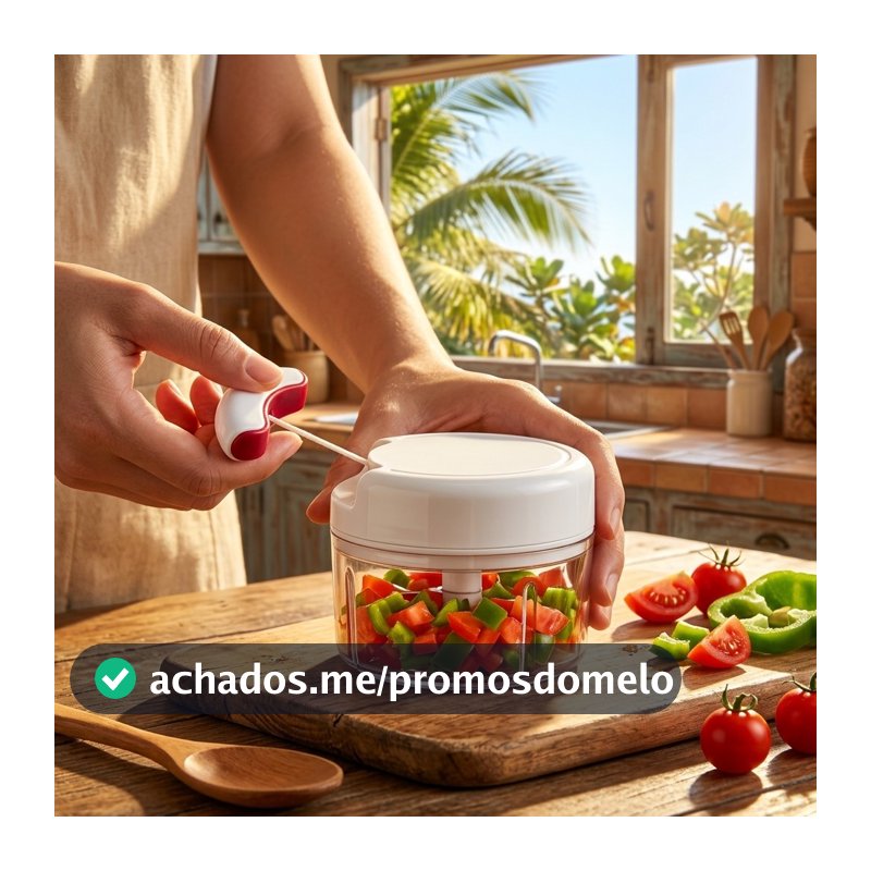 Triturador De Alimentos Manual Mini Processador A Corda 170ML Cortador De Legumes Temperos Não Usa Energia