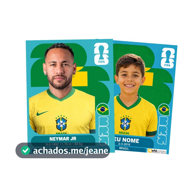 Figurinhas Copa Do Mundo Personalizadas Do Seu Jeito - 10 Unidades
