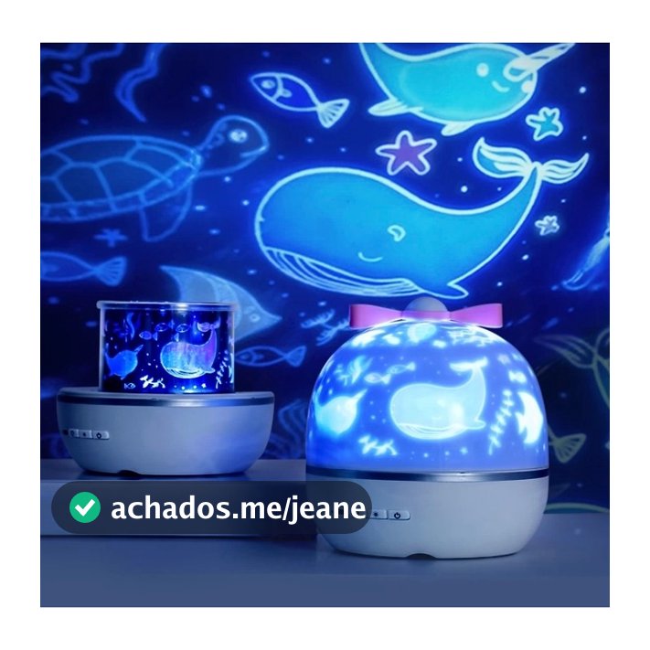 Luminária Girátorio 360º Abajur Projetor 6 Funcões Lâmpada De Mesa Projetor Decorativo Infantil