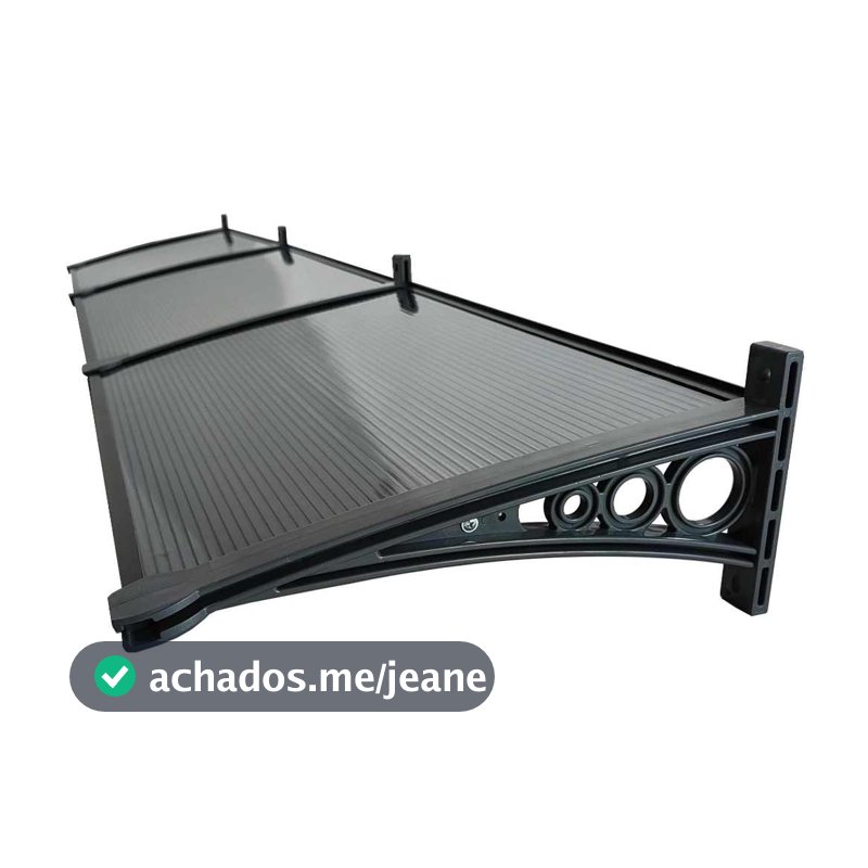 Toldo Policarbonato 0,30m Slim Suporte ABS Proteção UV Contra Sol e Chuva p/ Portas e Janelas