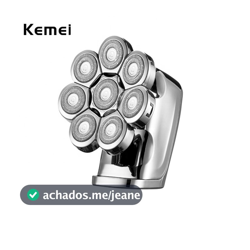Kemei 8 Cabeças Barbeador Elétrico 8D Homens Barba Rotativa Recarregável À Prova D'água Mini Máquina De Barbear Portátil Seco Úmido Para Careca
