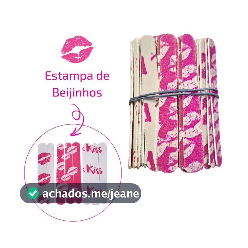 Pacote com 100/200/300/400 Mini Lixas de Unhas Beijinho 9cm Landh's