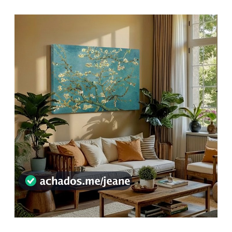 Quadro Decorativo Amendoeira em Flor de Van Gogh - Arte Clássica, Pronto para Pendurar