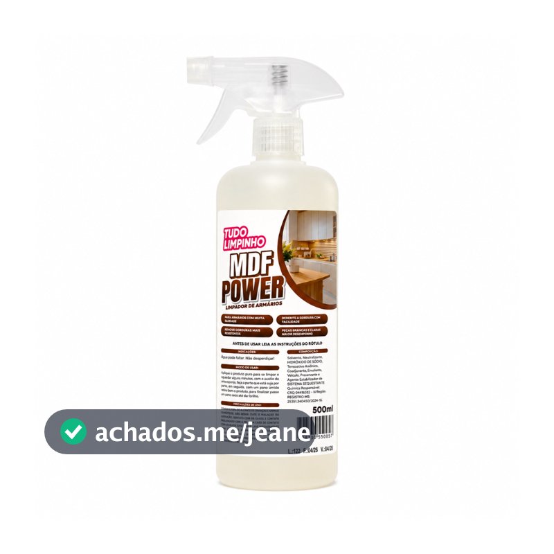 MDF POWER LIMPADOR DE ARMÁRIOS 500ML C/ VÁLVULA TUDO LIMPINHO