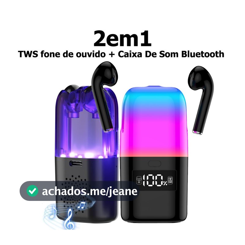 2 em 1 2025 novo TWS fone de ouvido + Caixa De Som Bluetooth PortátilCom Microfone MING Sem Fio Bluetooth 5.0