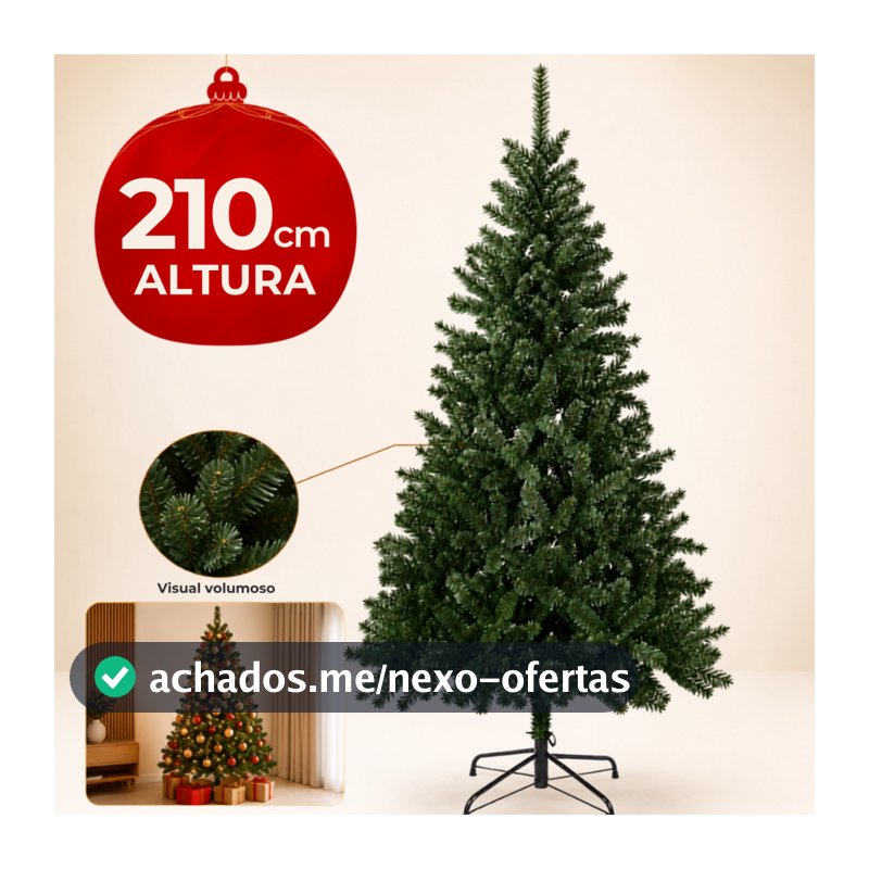 Árvore Natal Verde Alta 2,1m Grande Pinheirinho Tradicional