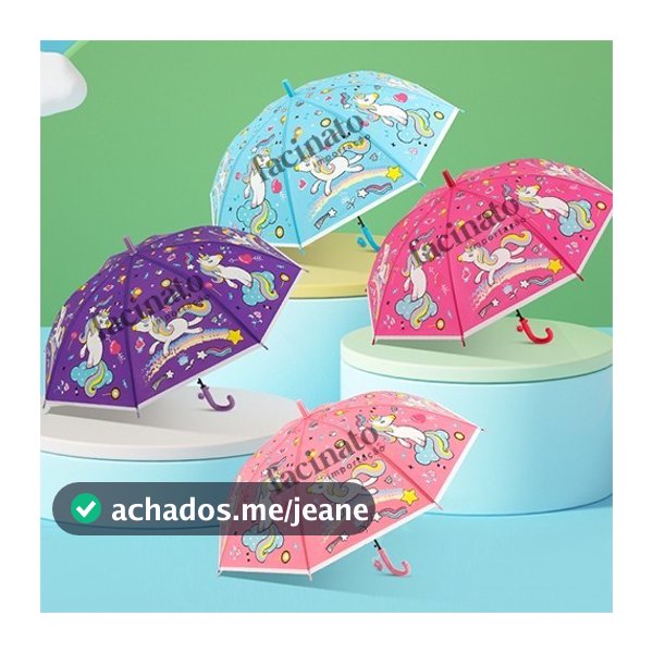 Guarda Chuva Sombrinha Infantil Unicórnio Proteção Sol