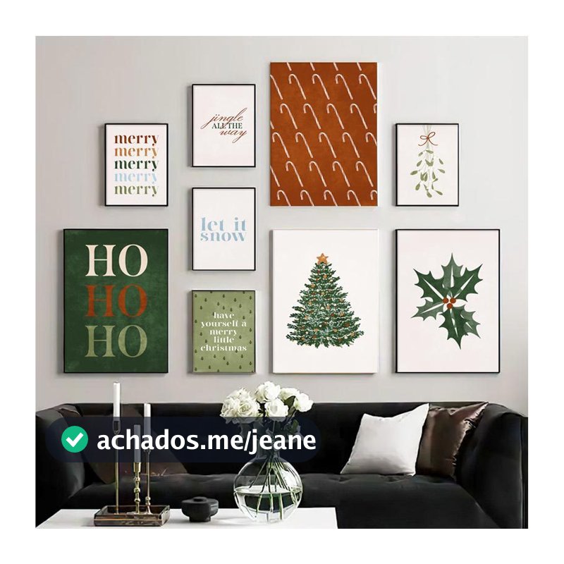 Quadro Árvore de natal guirlanda boneco de neve, feliz natal imagem sala estar decoração casa