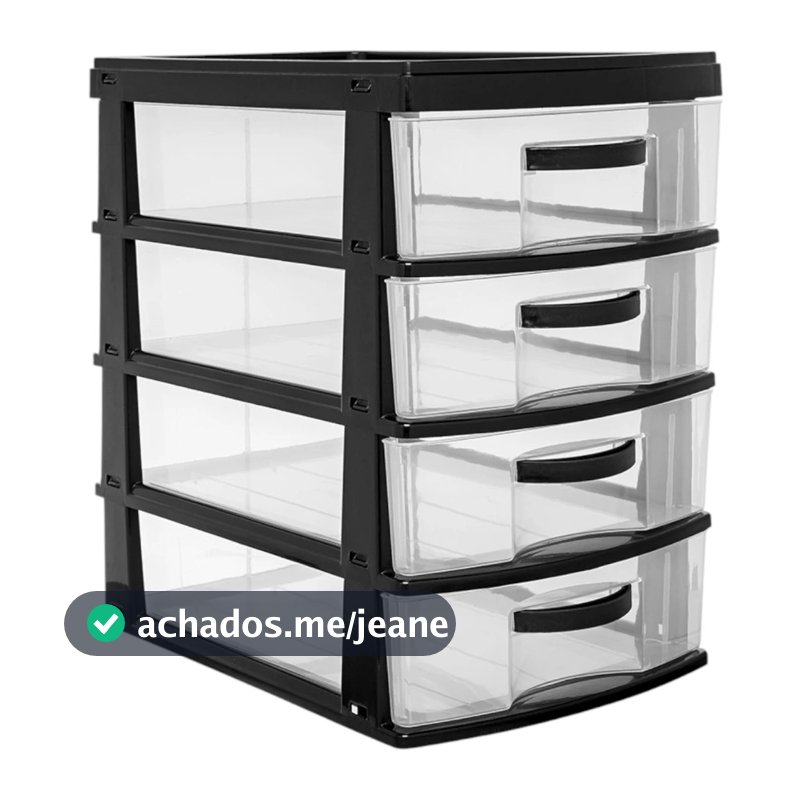 Gaveteiro Organizador Grande em Plástico com 2 3 4 Gavetas Promoção