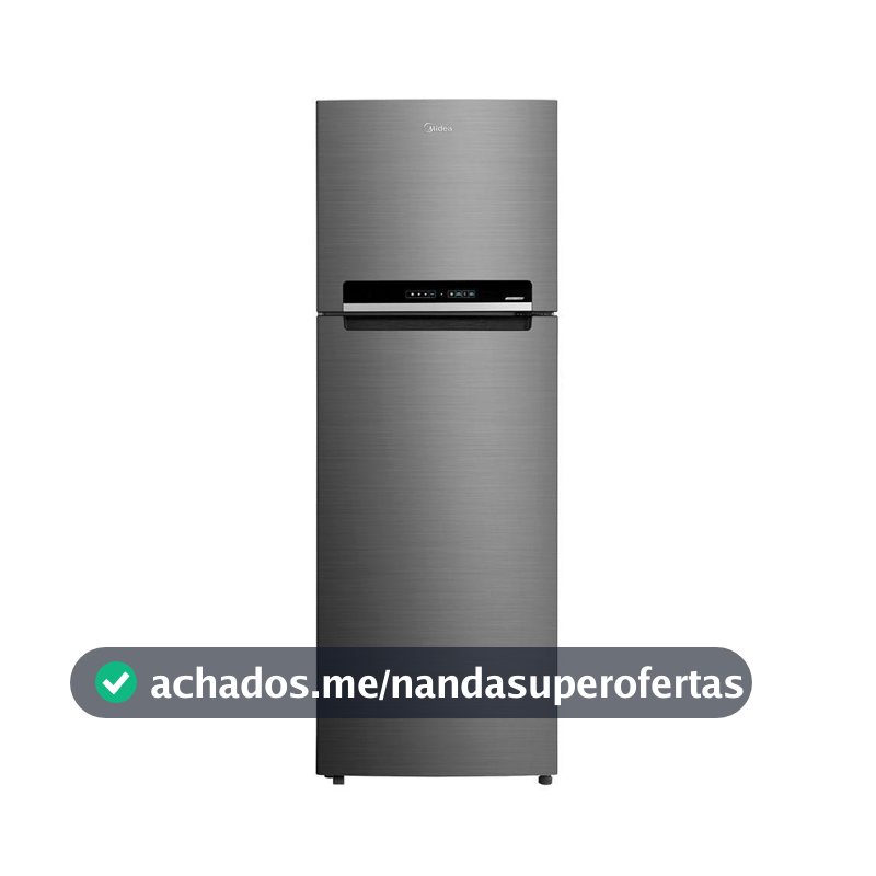 Geladeira Frost Free Duplex 394L Inverter Inox Midea MDRT533EVD461 110V