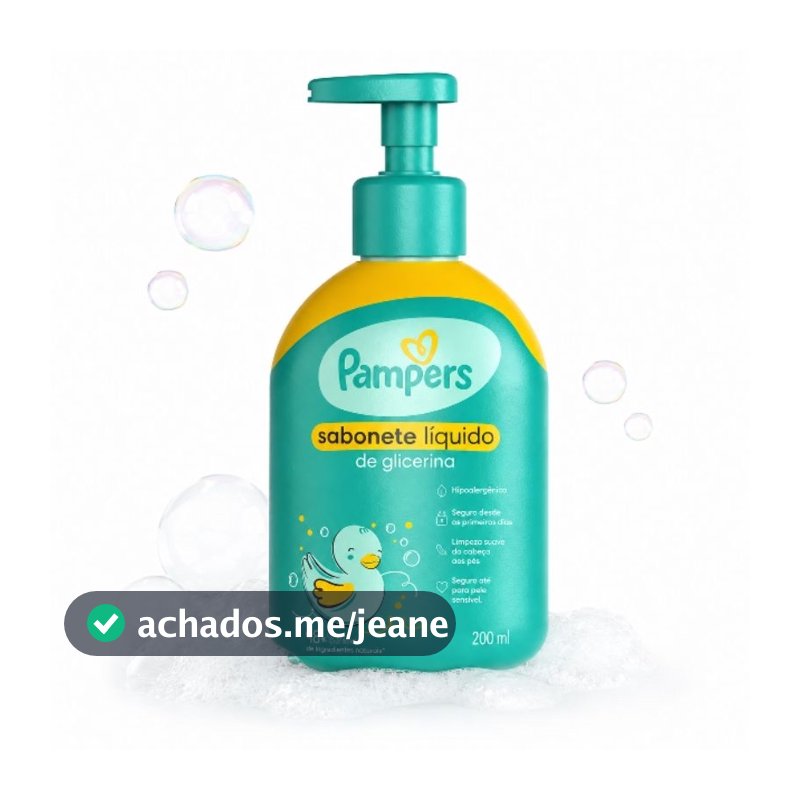 Sabonete líquido glicerina 200ml pampers (3 opções)