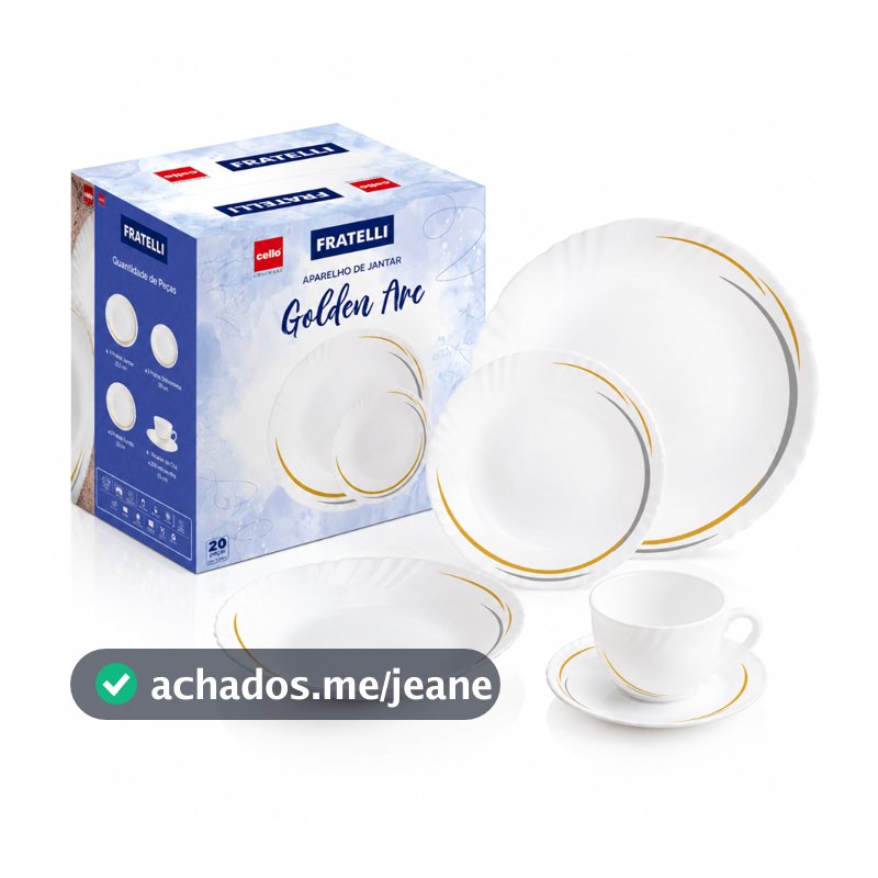 Aparelho Jantar 20 Peças de Cerâmica Completo Elegante Charmoso Jantar Completo Cerâmica