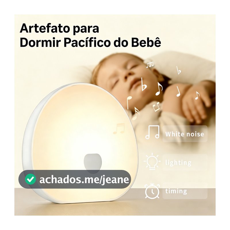 Máquina de Ruído Branco para Bebês com Luz Noturna, Perfeita para Decoração de Quarto de Bebê.