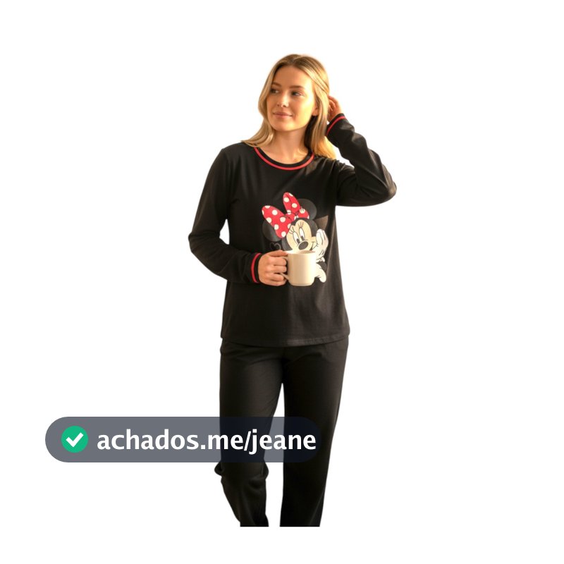 Pijama Feminino Longo Adulto de Inverno, Roupas de Dormir em malha