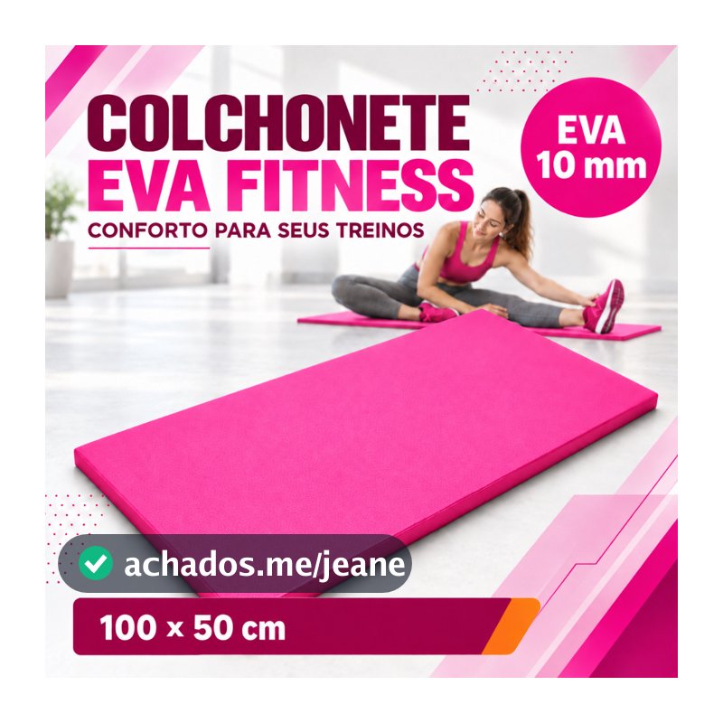 tapete de yoga e pilates Tatame EVA 1m x 50cm x 10mm para Treino Academia exercícios ao ar livre