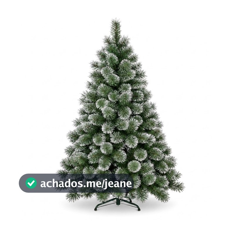 Árvore De Natal Pinheiro Verde Com Neve Luxo 1,20m 170 Galhos A0612m