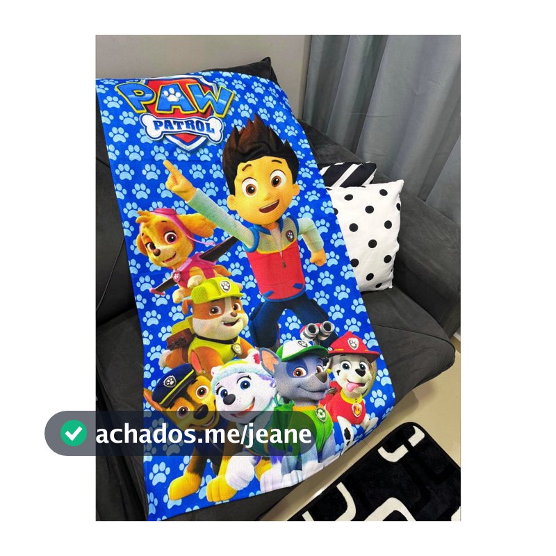Toalha Infantil Banho Praia Algodão Azul Patrulha Canina