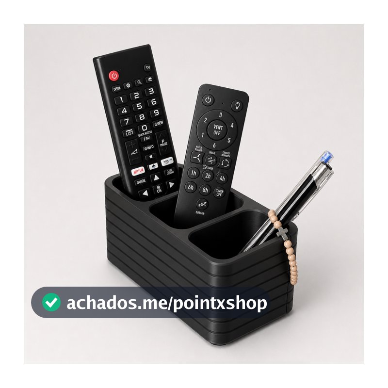 Organizador Controle Remoto Suporte Com 3 divisórias Porta objeto minimalista de decoração