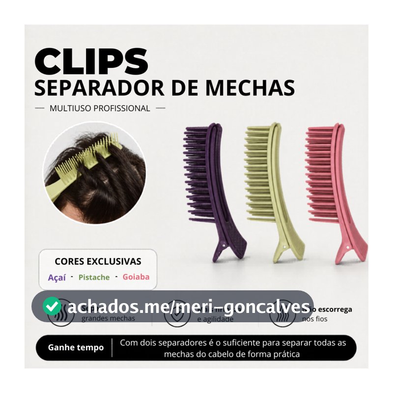 Clips Separador de Mechas Multiuso Profissional Beauty flash Presilha de Cabelo Bico de Pato