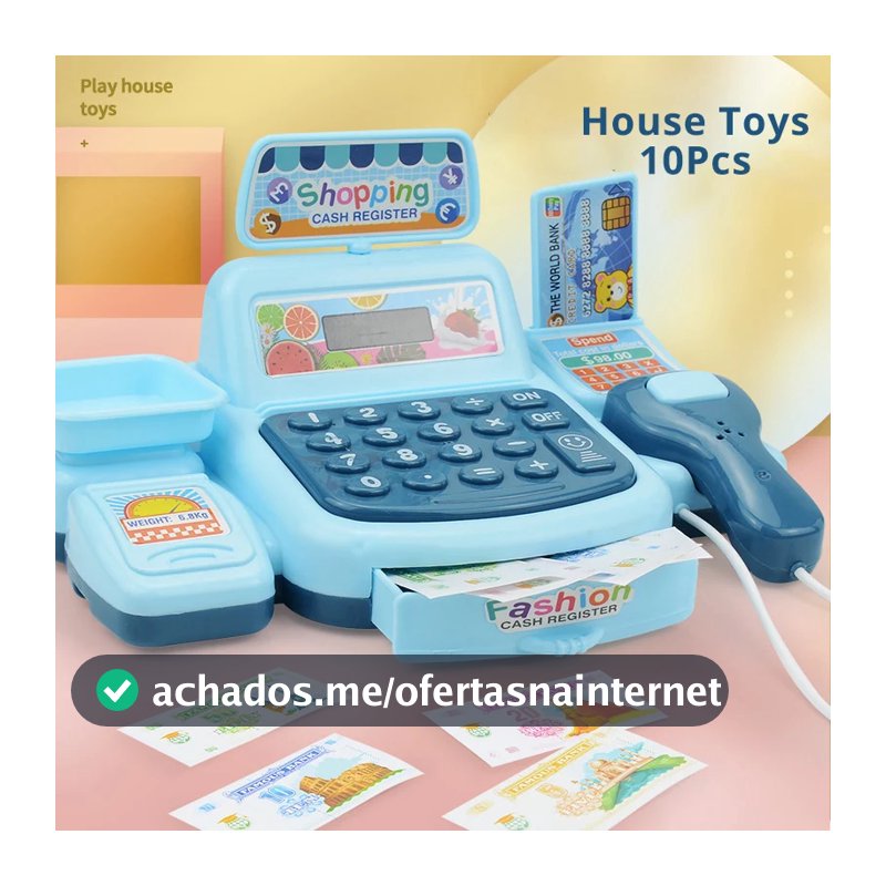 Simulação Infantil Brinquedos Compras Casa Supermercado Caixa Iluminação Efeitos Sonoros