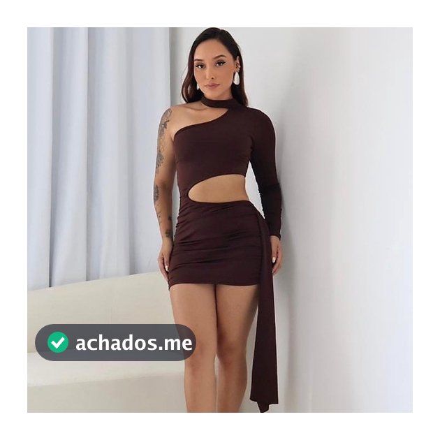 Vestido Curto Feminino Manga Única com Bojo e Recorte na Cintura Drapeado
