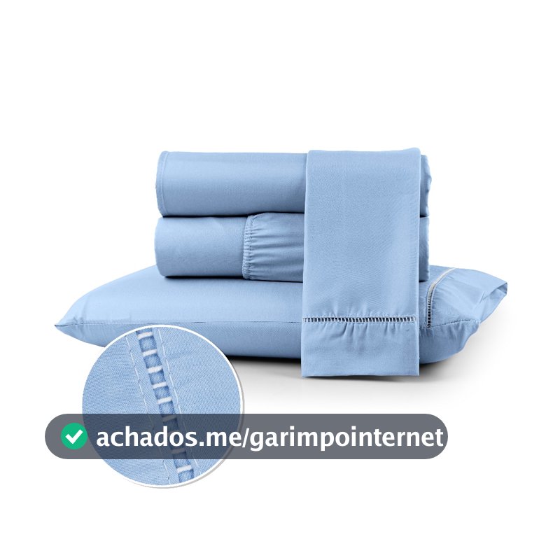 Jogo de Lençol 400 Fios Extra Macio c/ Fronhas Ponto Palito Berço Solteiro Casal Queen King 02 e 03 Peças