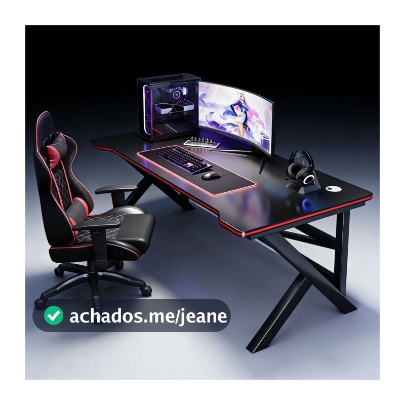Mesa Gamer para Computador, Mesa de Escritório Home Office, Mesa de Estudo para Quarto, Escrivaninha