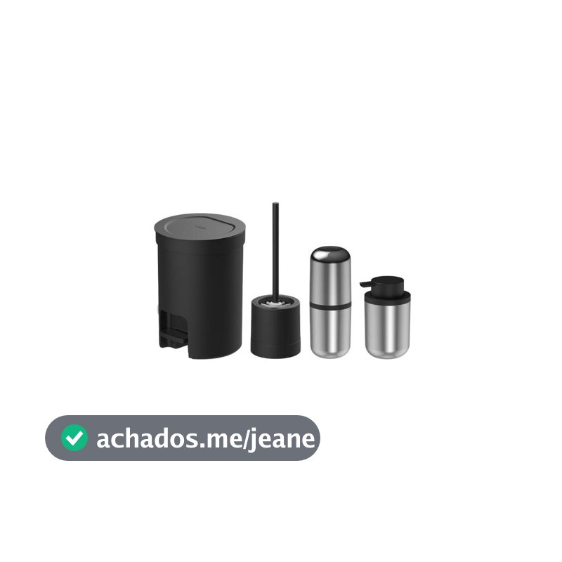 Kit 4 peças completo para banheiro Linha Bold Cromo
