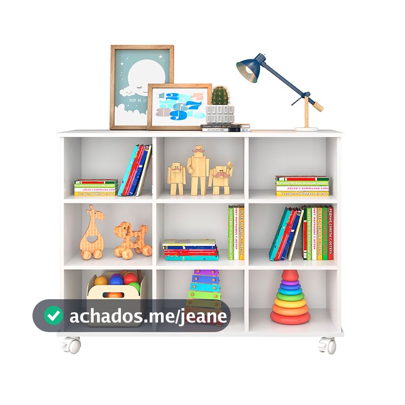 Nicho Organizador de Brinquedos Rodízios 9 Nichos Multiusos Armário / Gaveteiro vendido separadamente