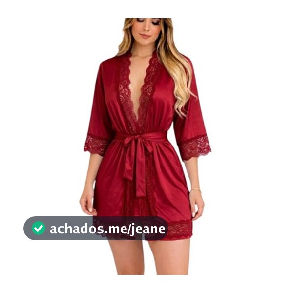 Robe Roupão Feminino Microfibra Liganet  com Renda Luxo Curto Sexy  pijama do P ao GG Conforto Premium
