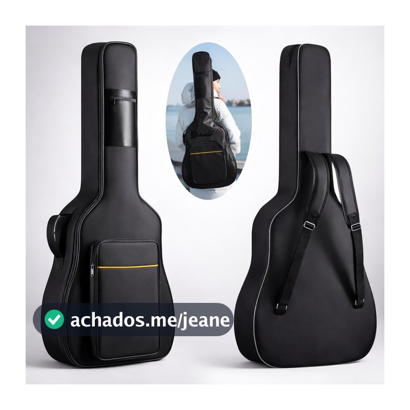 Capa Bag Case Violão Classico Folk Guitarra Acolchoada Com Alças e Bolsos Premium